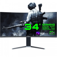 GameMax GMX34CKXQ 34" 144Hz 2K WQHD FreeSync G-Sync Curved Gaming Monitor